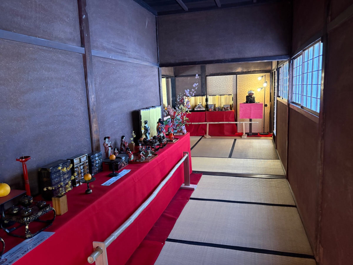 大原邸 雛人形と畳の廊下