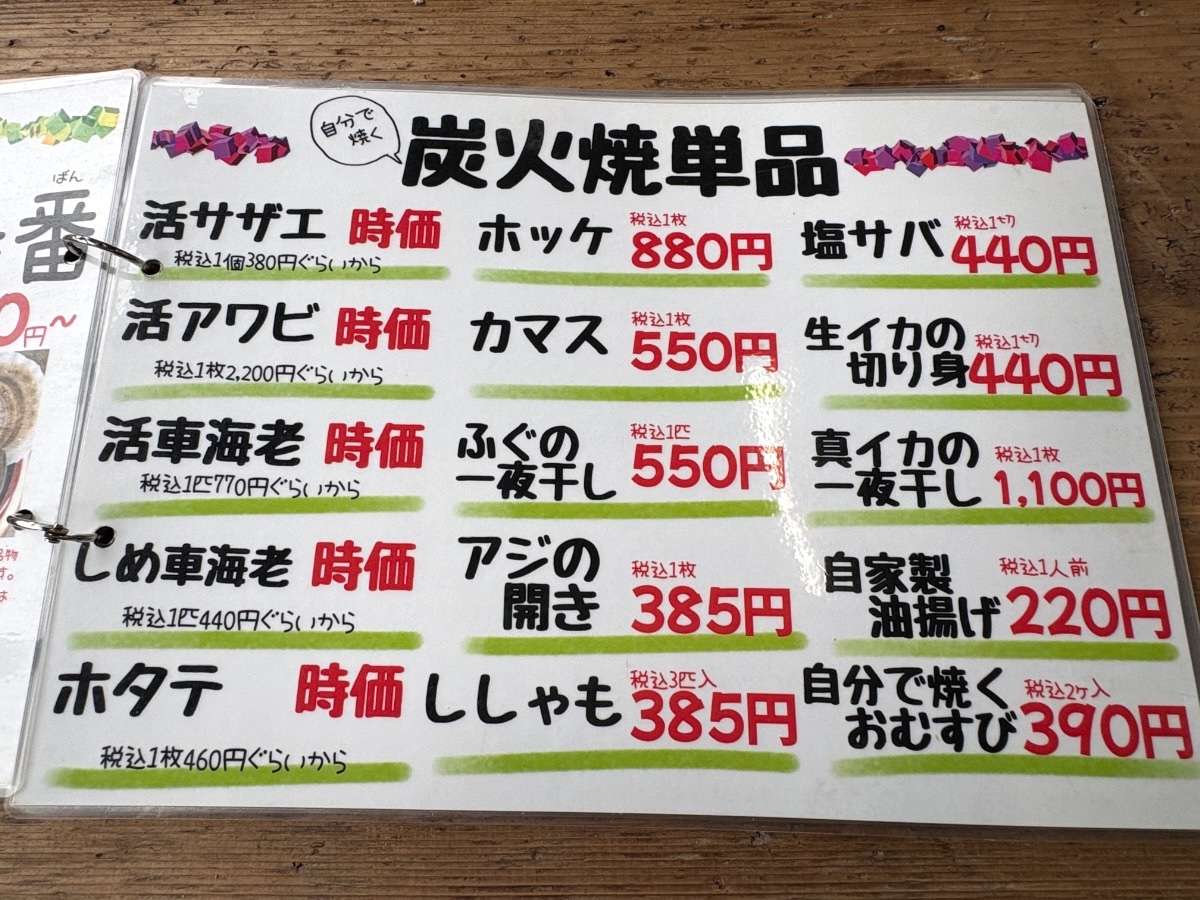 魚市魚座 メニュー